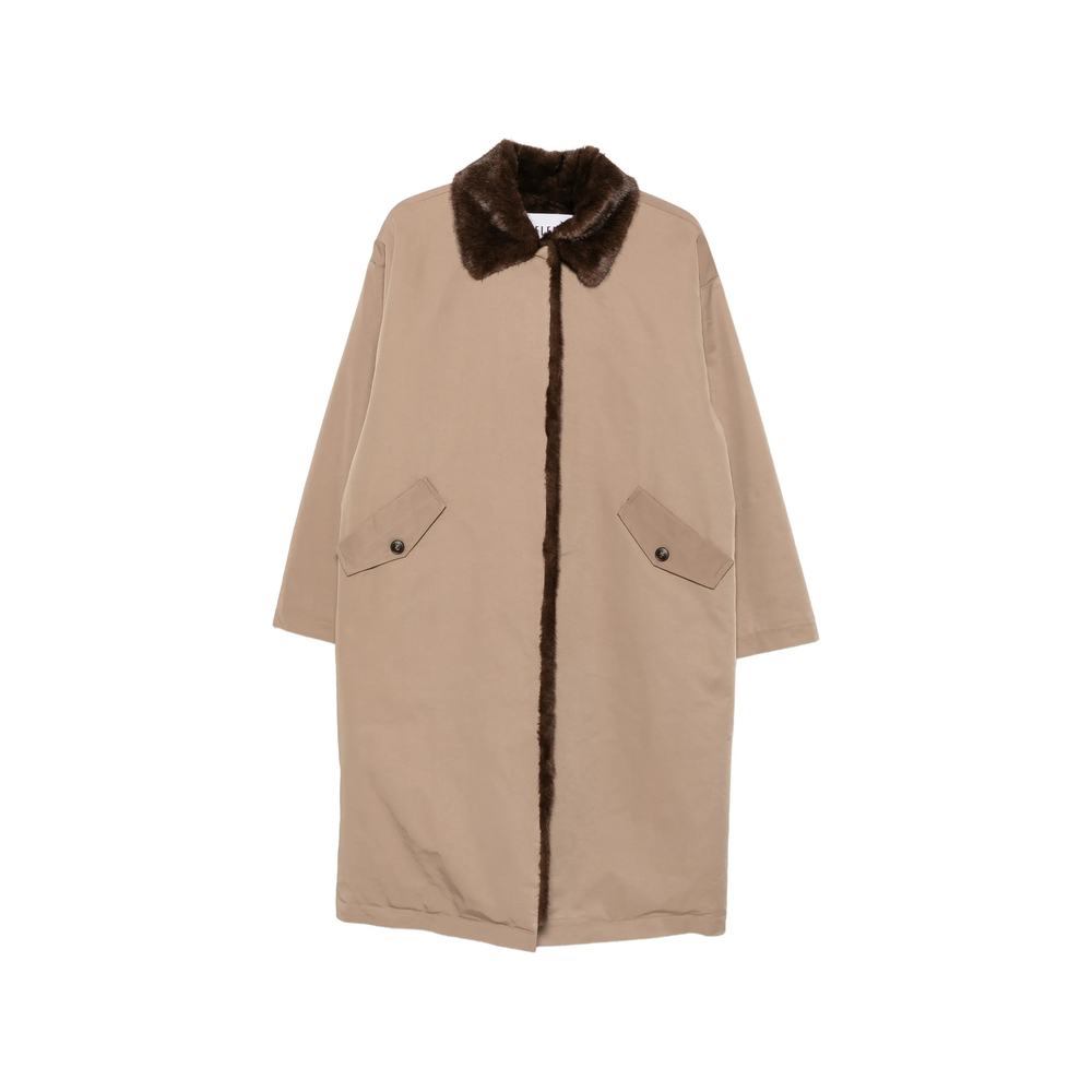 Flap-Pocket Oversized Coat