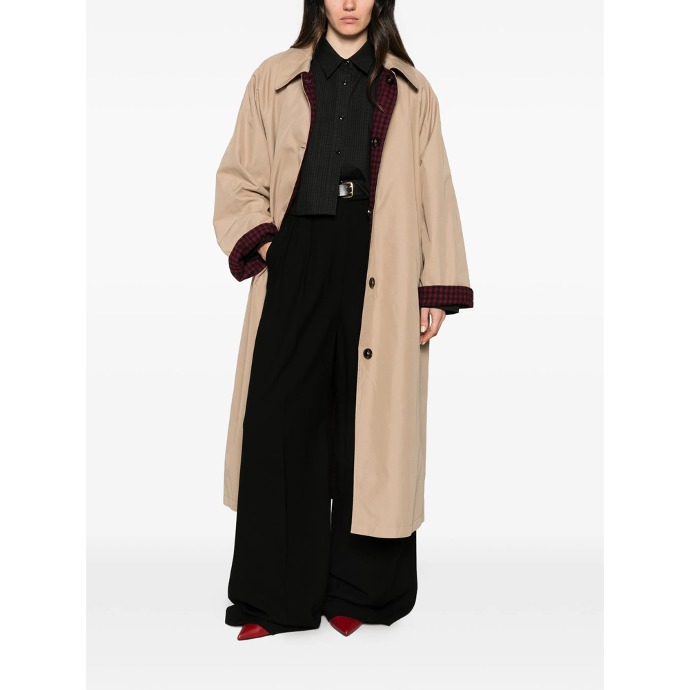Reversible Gingham-Print Coat