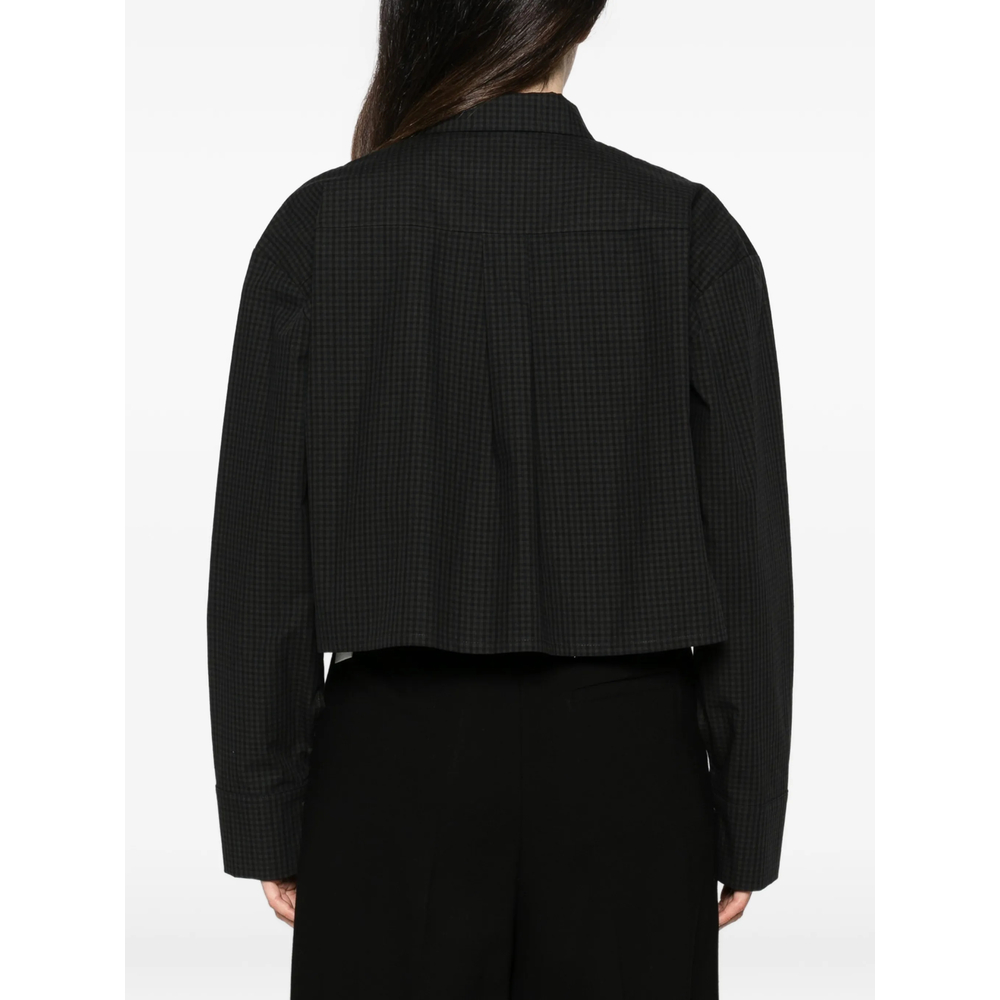 Check-Pattern Cropped Shirt