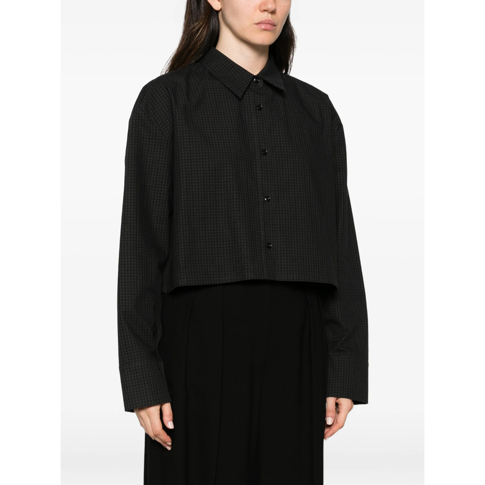Check-Pattern Cropped Shirt
