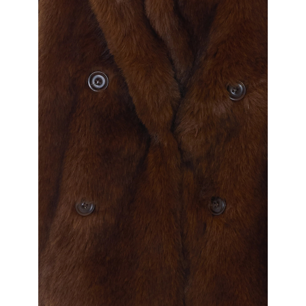 Faux-Fur Double-Breasted Jacket