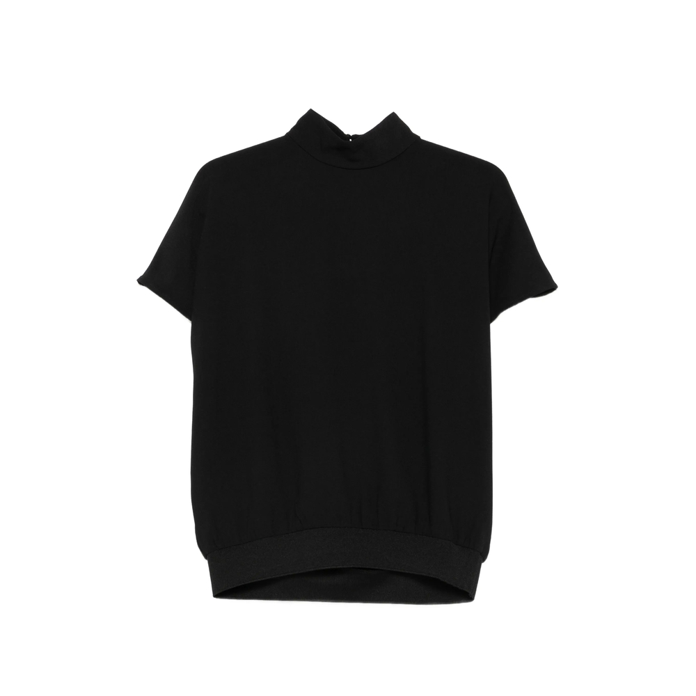 Eleh Open-back High-neck Top In Black