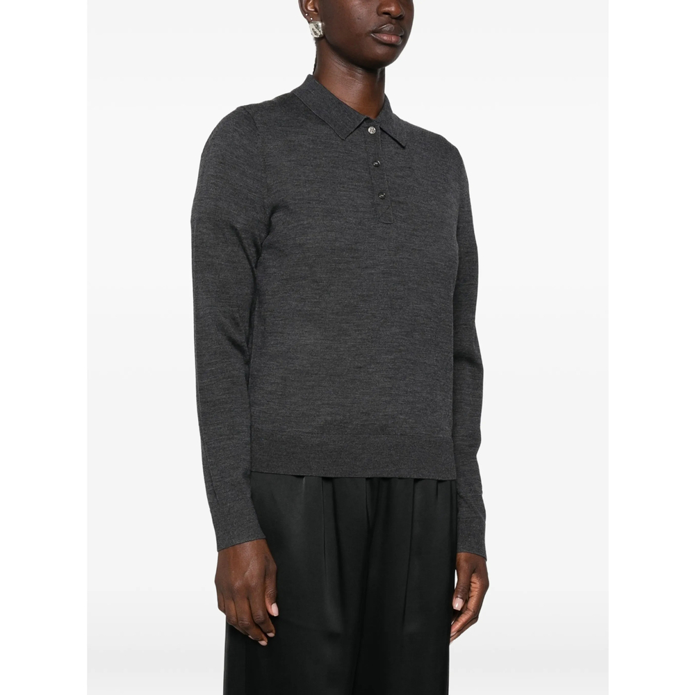 Long-Sleeve Polo Sweater