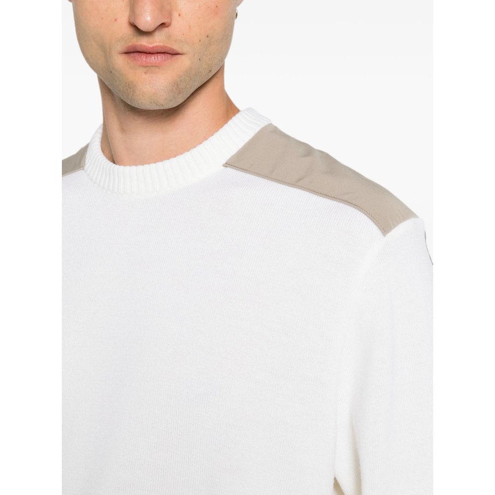 Contrast-Panel Crew-Neck Sweater