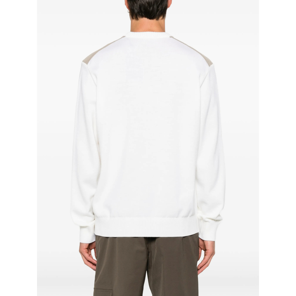 Contrast-Panel Crew-Neck Sweater
