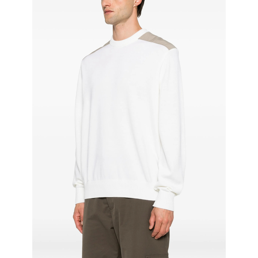 Contrast-Panel Crew-Neck Sweater