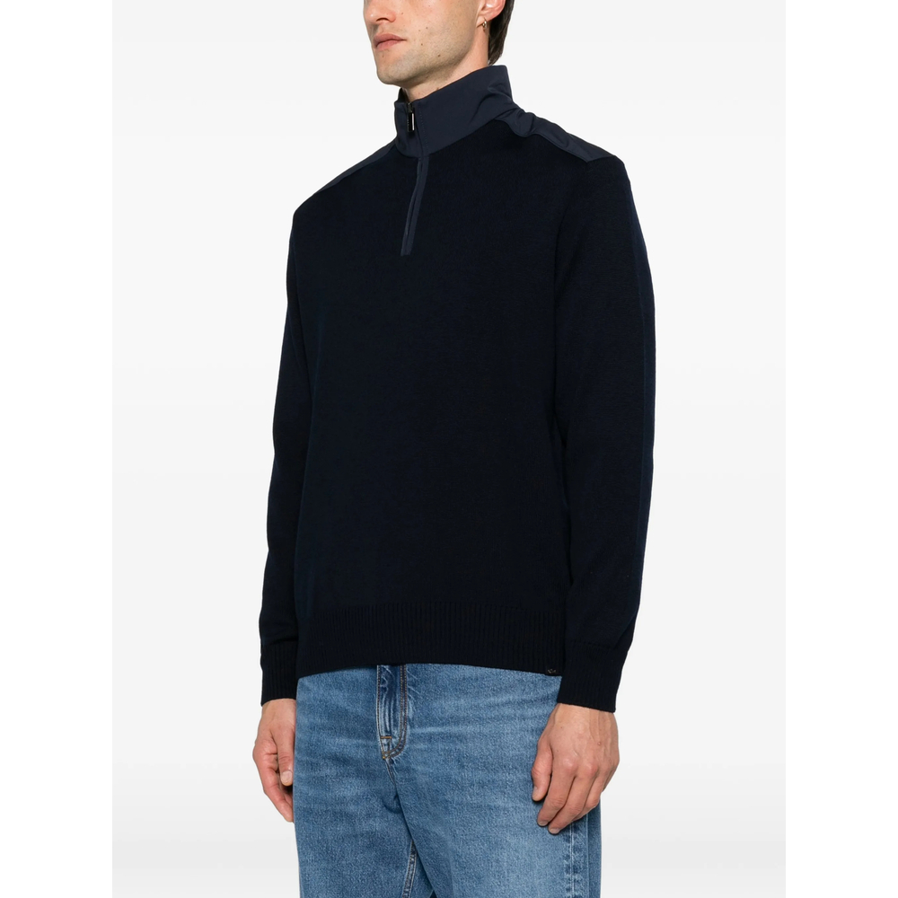 Quarter-Zip Panelled Sweater