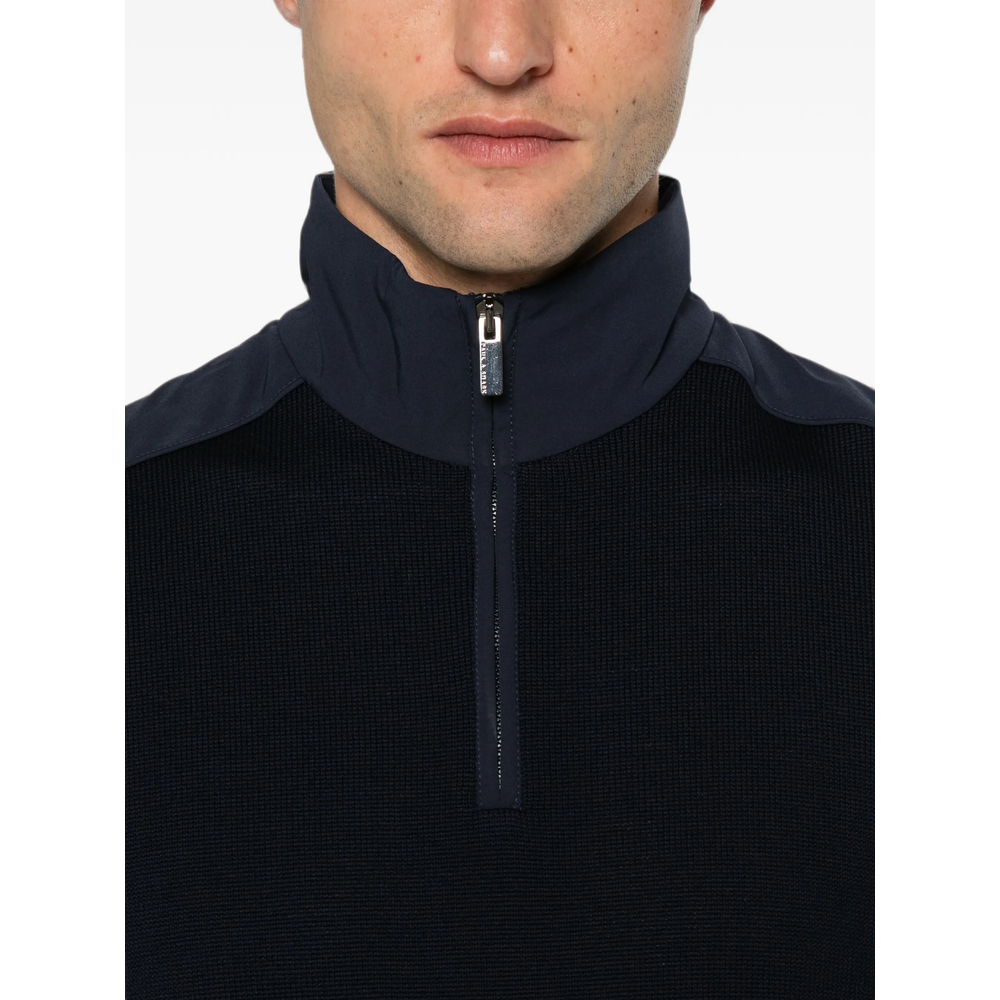 Quarter-Zip Panelled Sweater