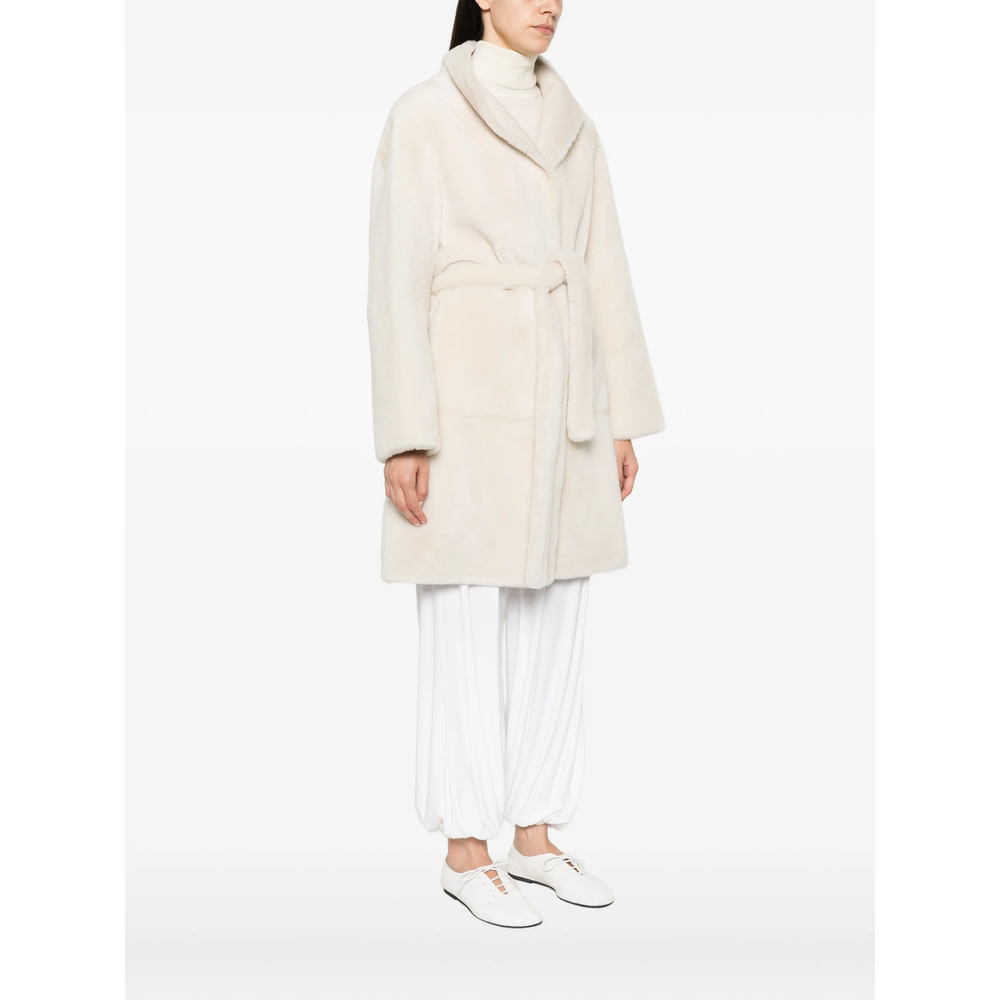 Belted Shearling Coat