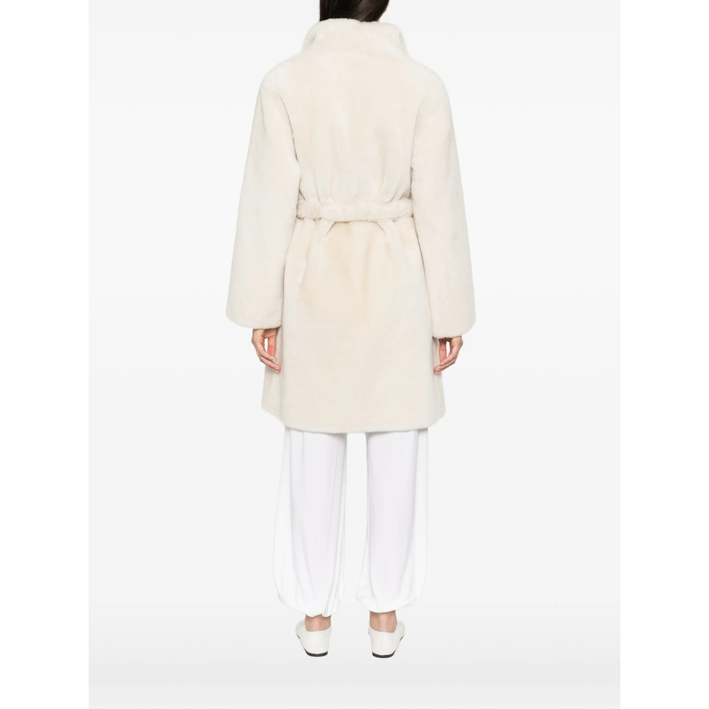 Belted Shearling Coat