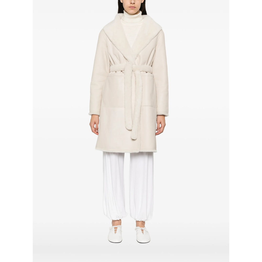 Belted Shearling Coat
