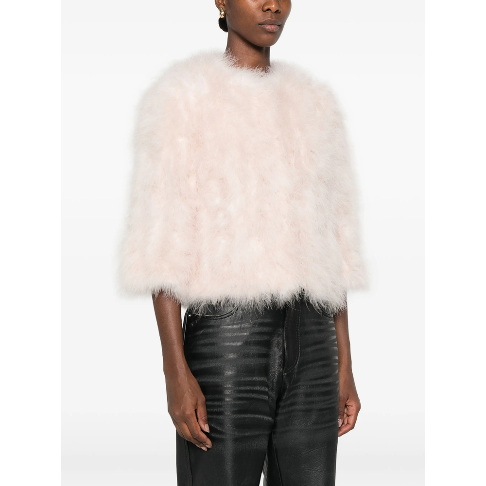 Feather-Trim Jacket