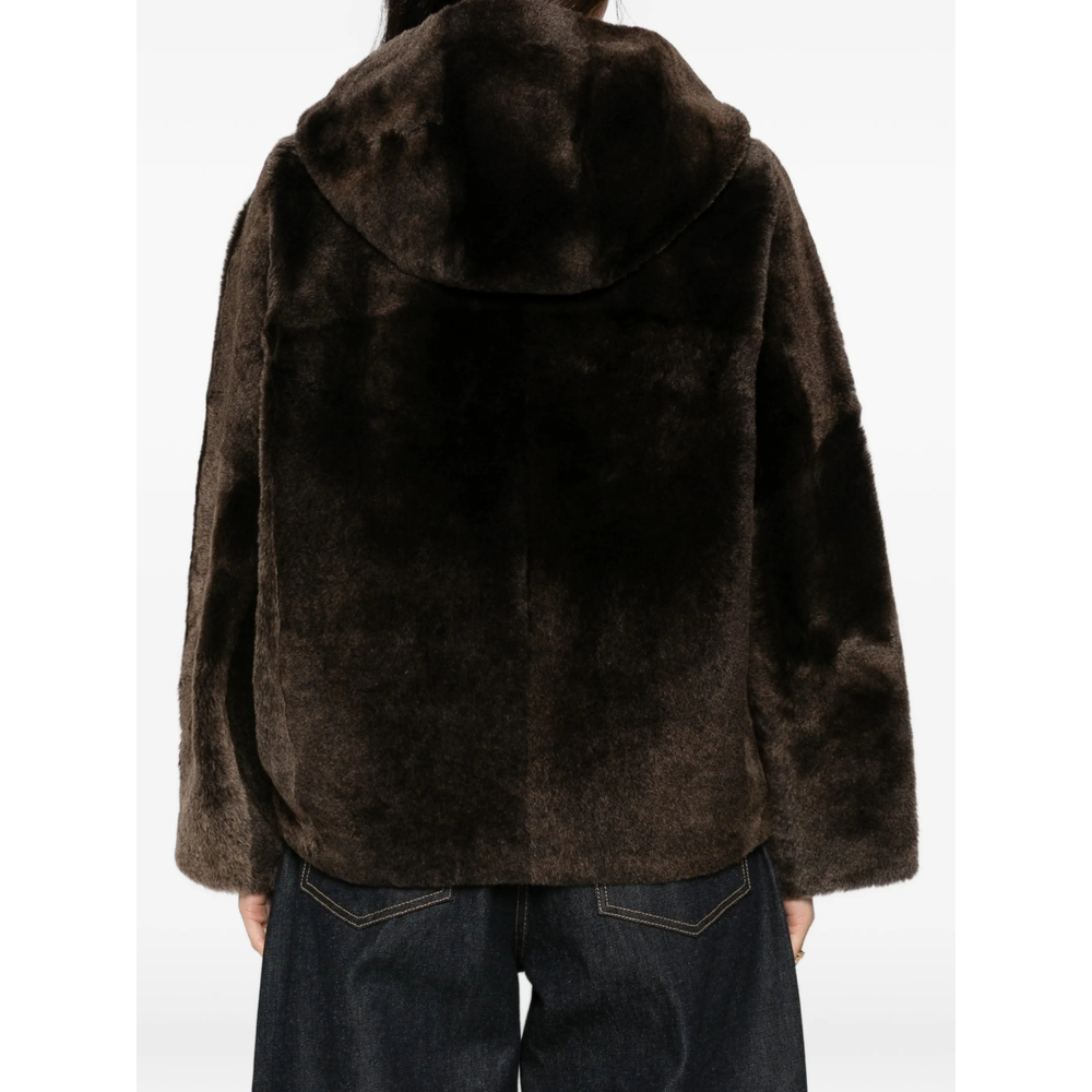 Hooded Button-Fastening Jacket