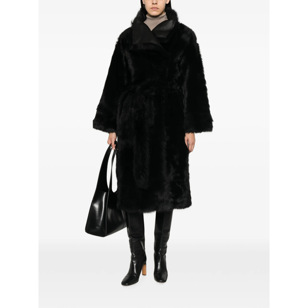 Shearling-Trimmed Fur Jacket