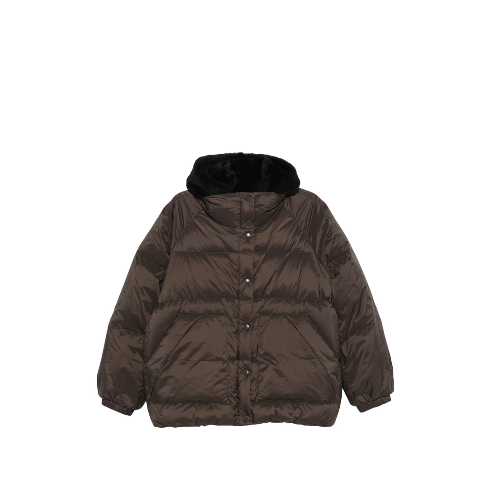 Yves Salomon Quilted Hooded Jacket