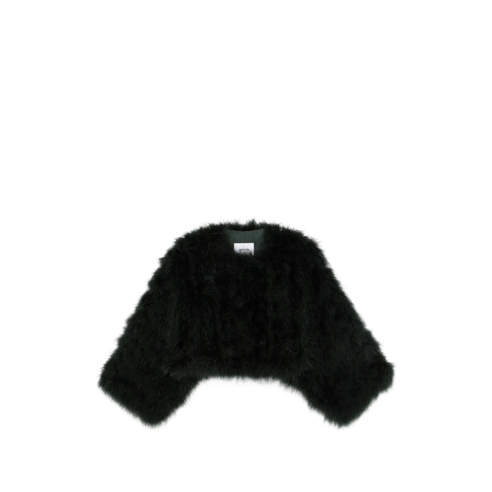 Yves Salomon Feather-trim Cropped Jacket