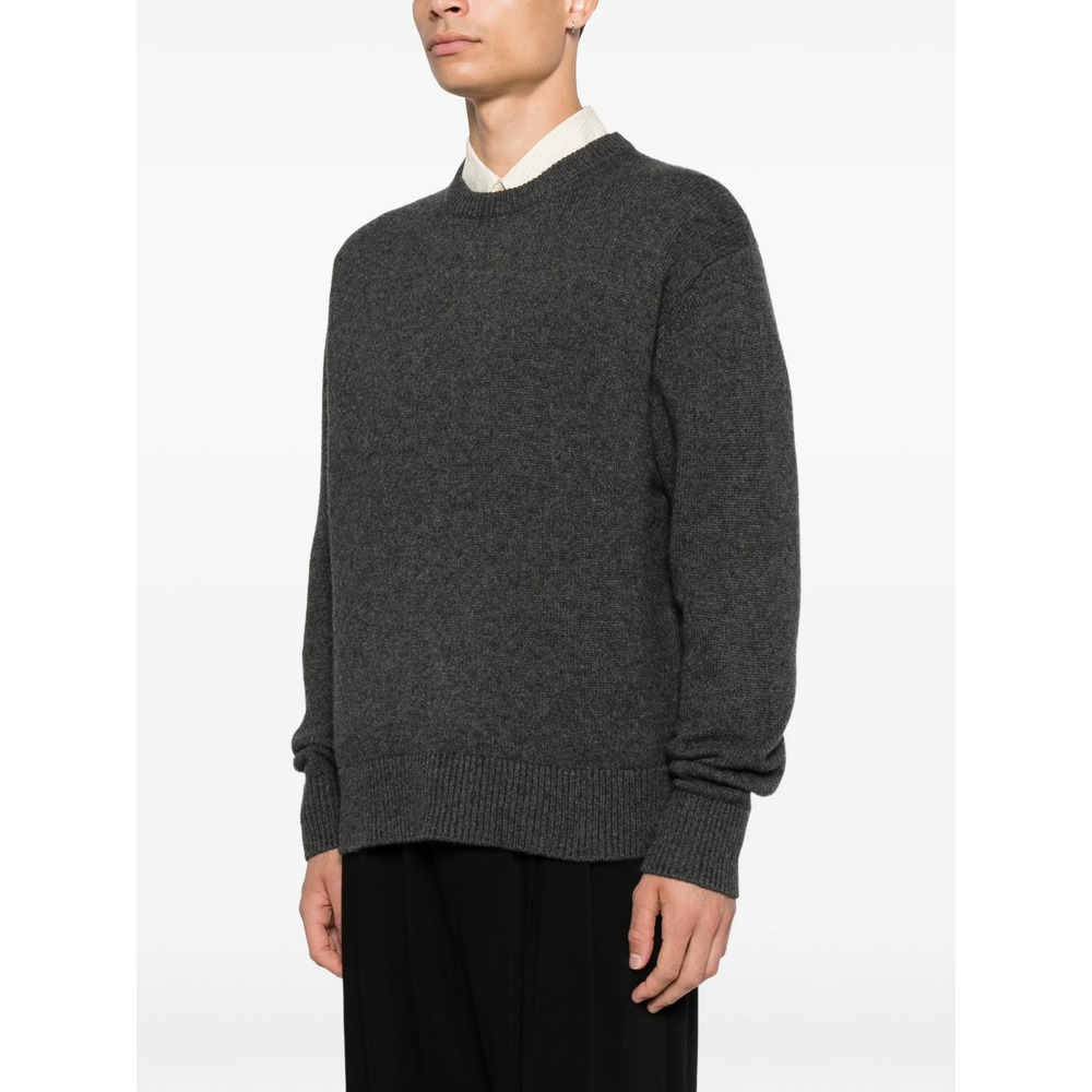 Ribbed-Trim Crew-Neck Sweater