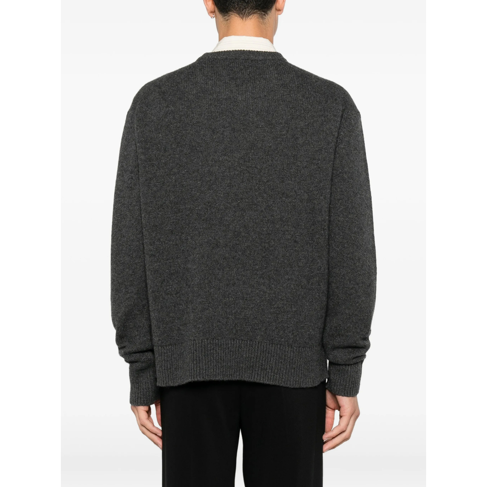 Ribbed-Trim Crew-Neck Sweater