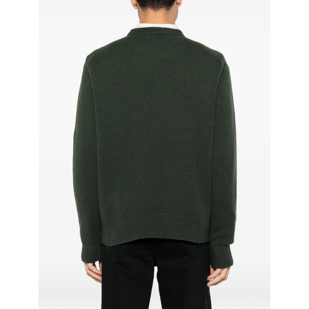 Ribbed-Trim Crew-Neck Sweater