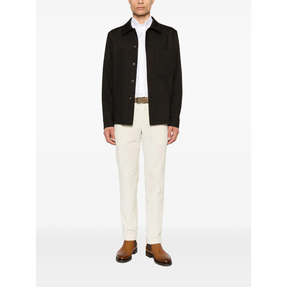 Textured Straight-Leg Trousers Corduroy