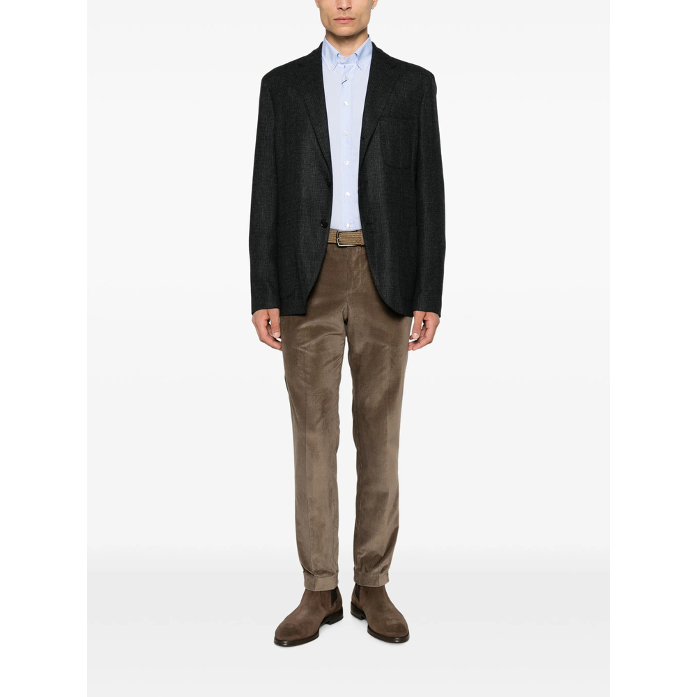 Texture Turned-Up Trousers Corduroy