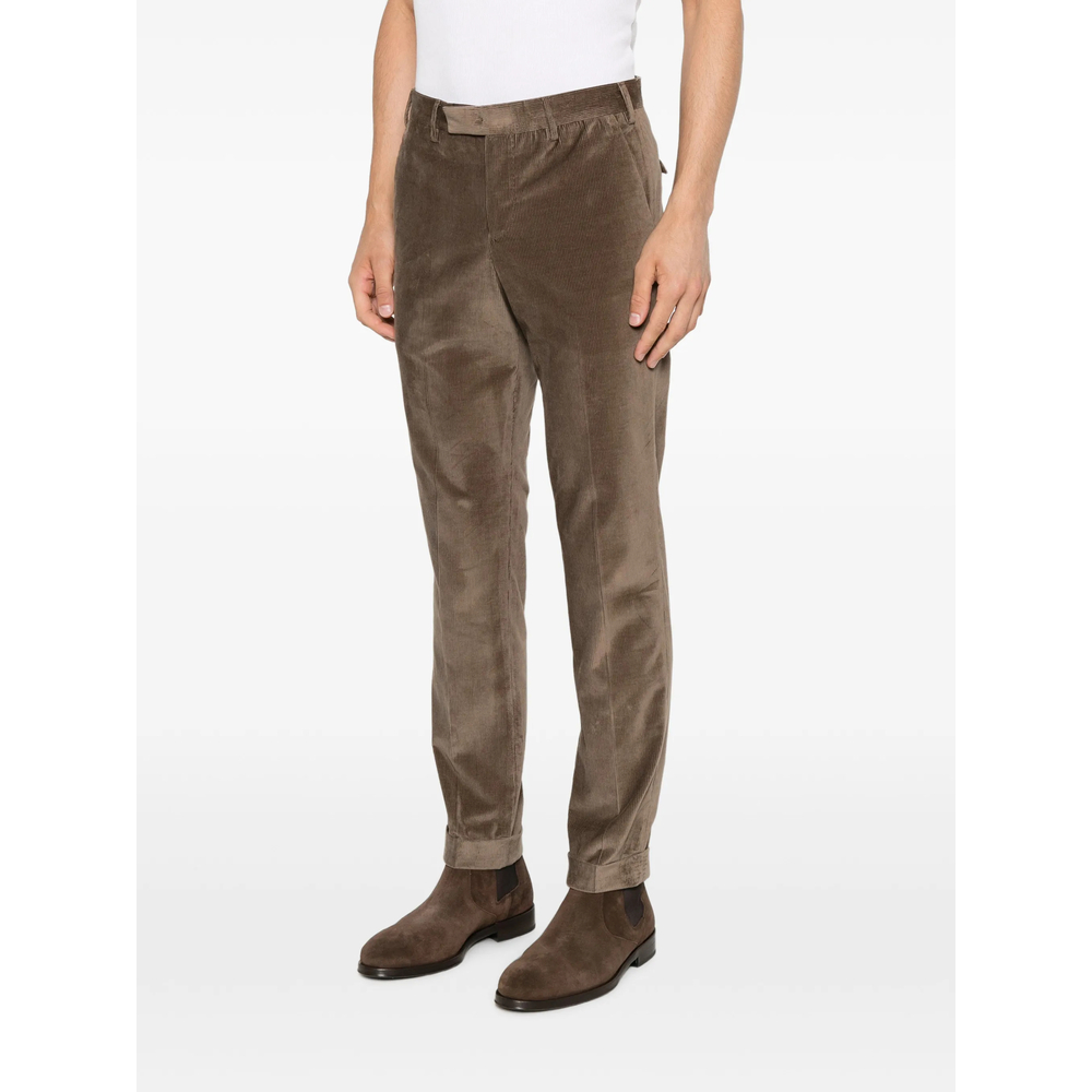 Texture Turned-Up Trousers Corduroy