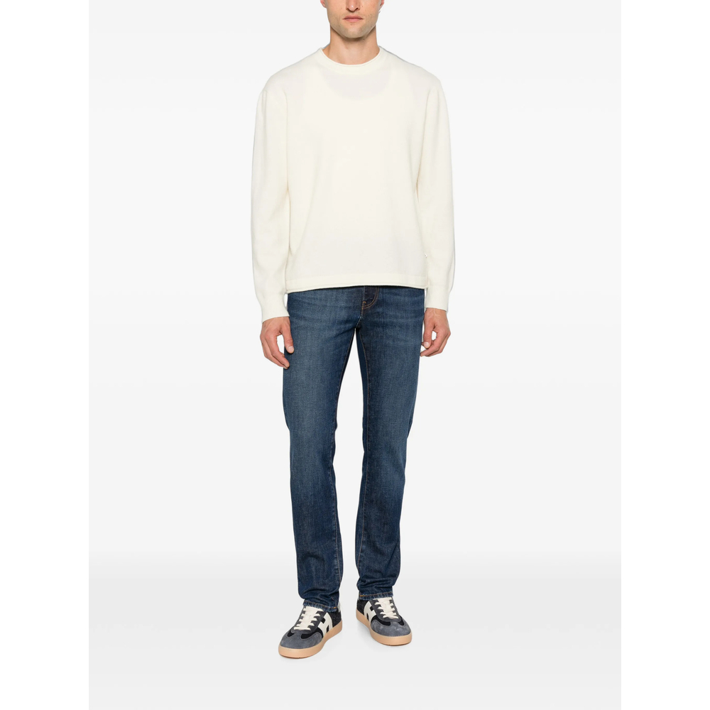 Faded-Effect Logo-Patch Jeans