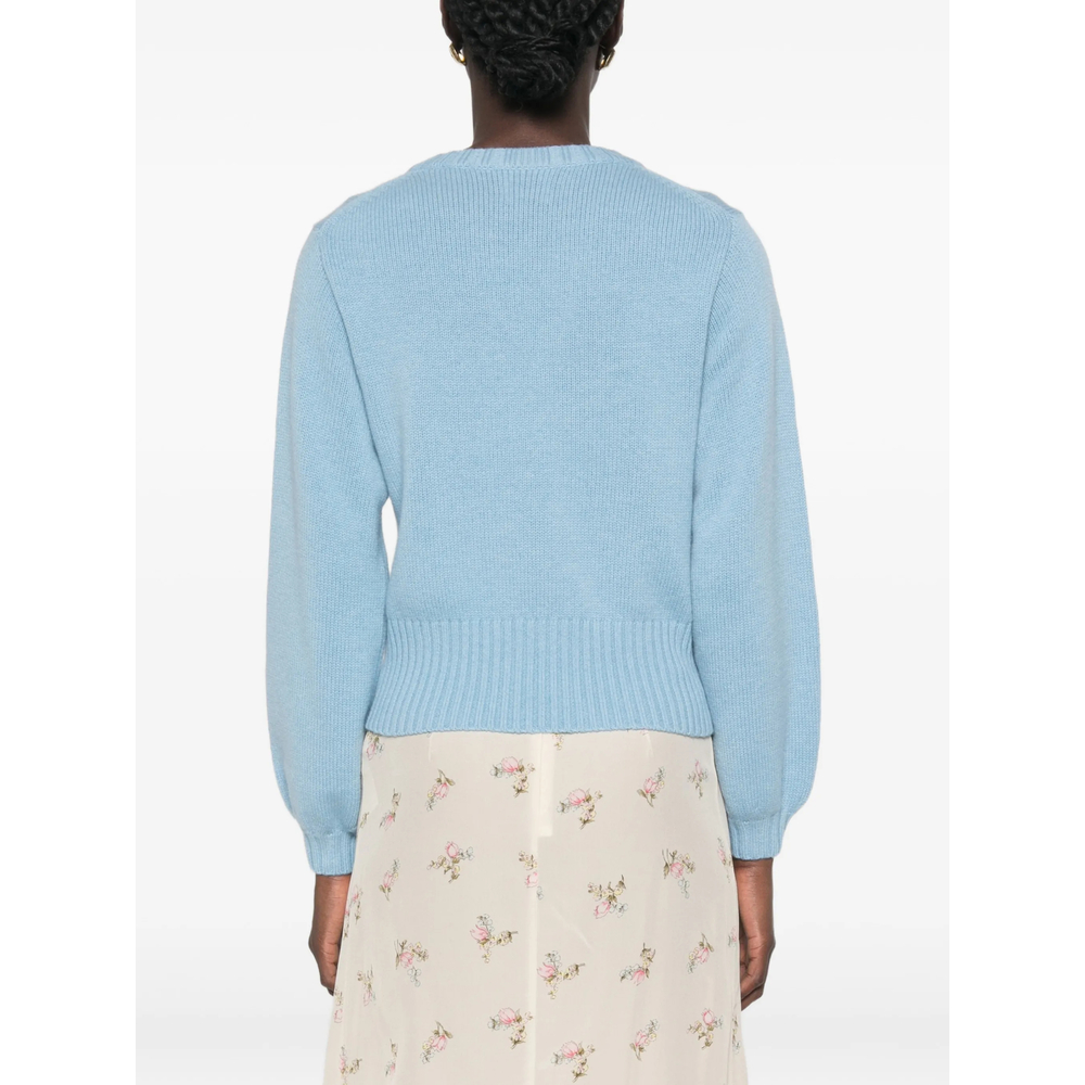 Ribbed-Knit Crew Neck Sweater