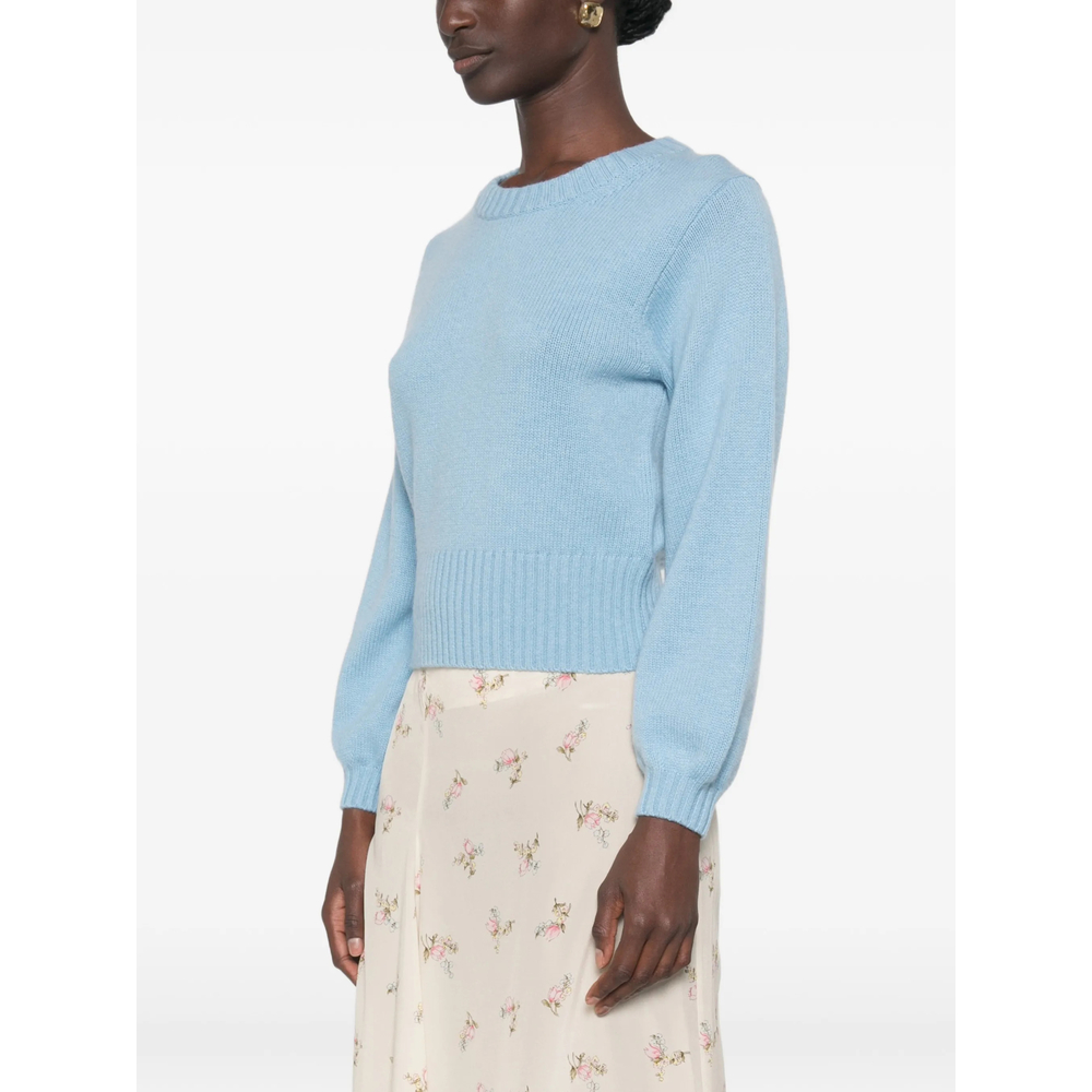 Ribbed-Knit Crew Neck Sweater