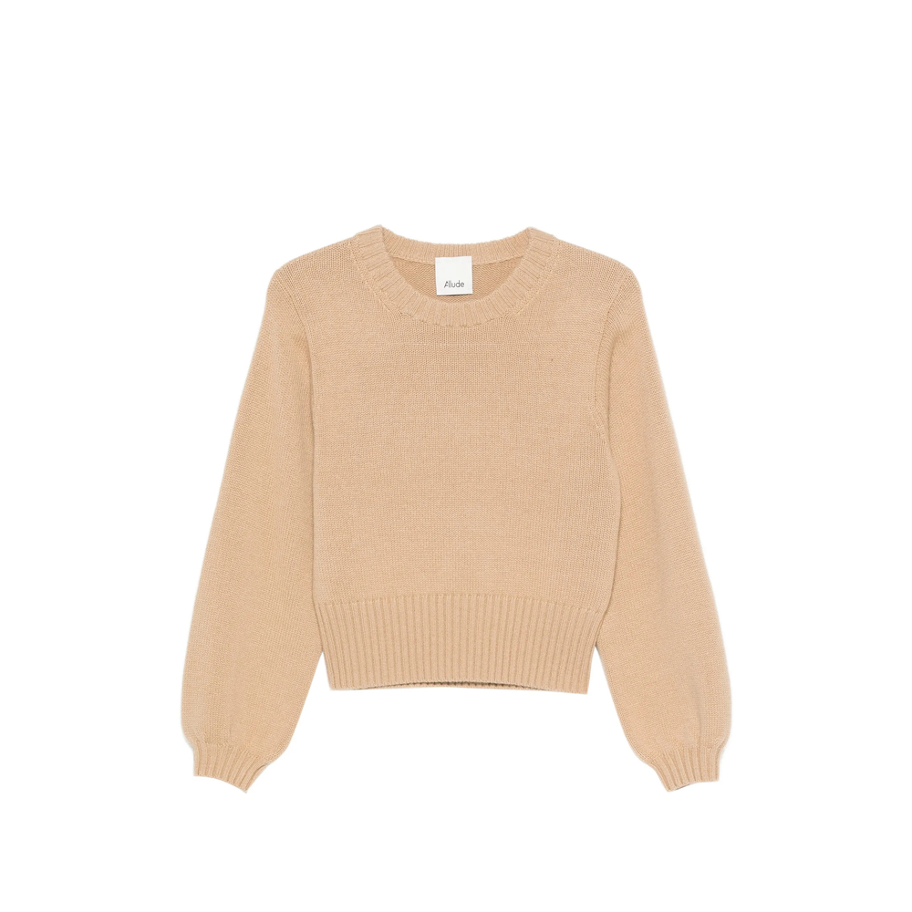 Ribbed-Trim Long-Sleeve Sweater