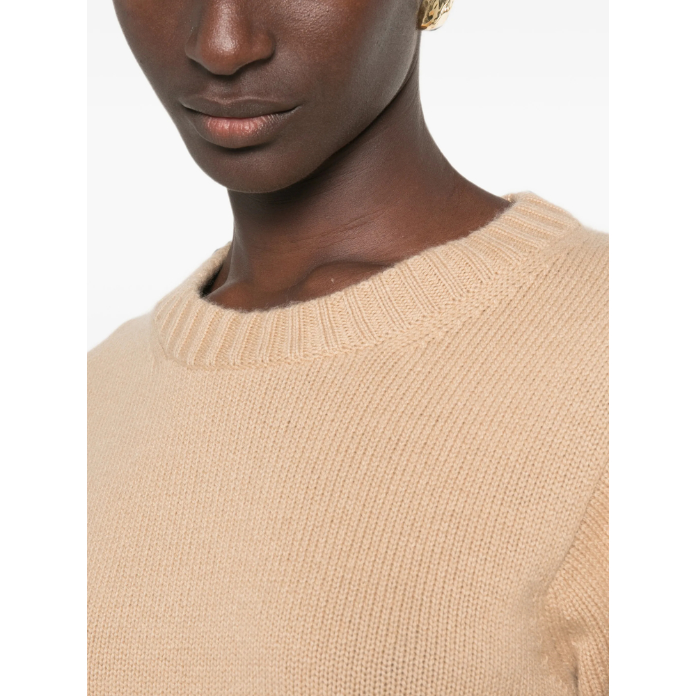 Ribbed-Trim Long-Sleeve Sweater