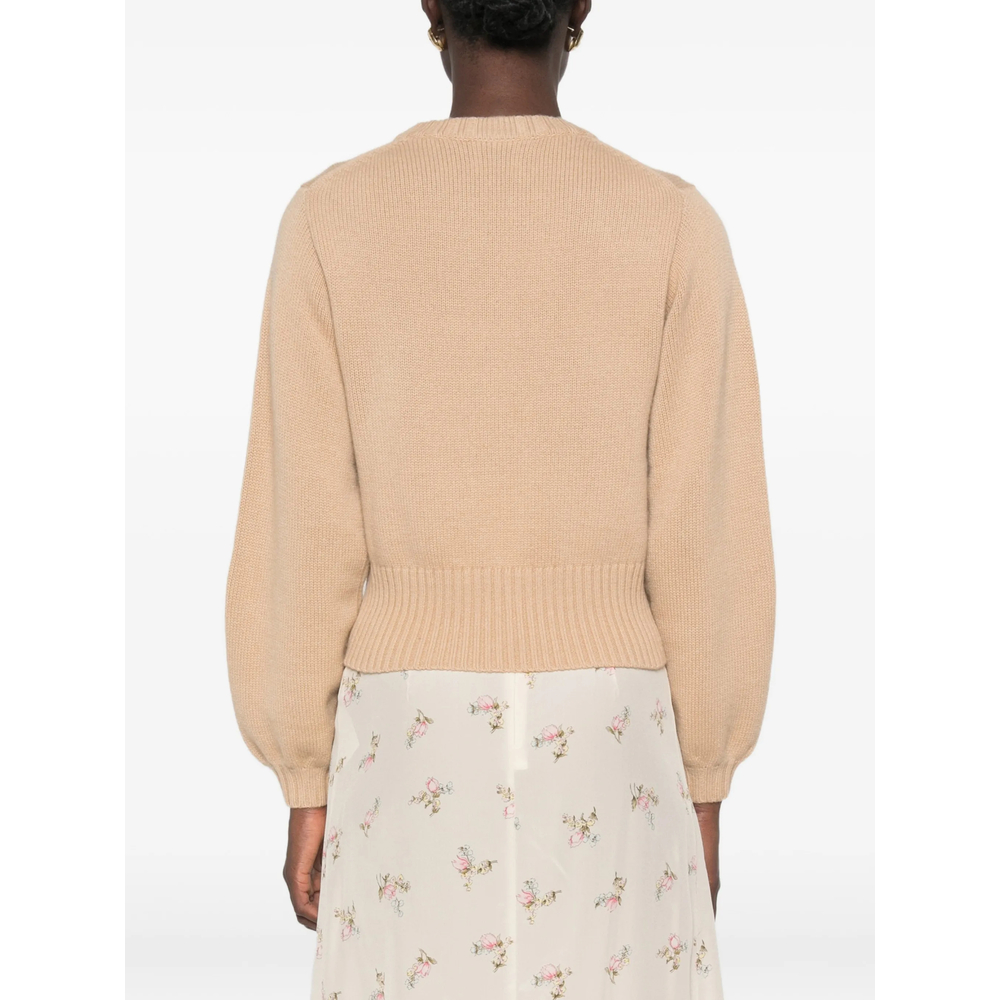 Ribbed-Trim Long-Sleeve Sweater