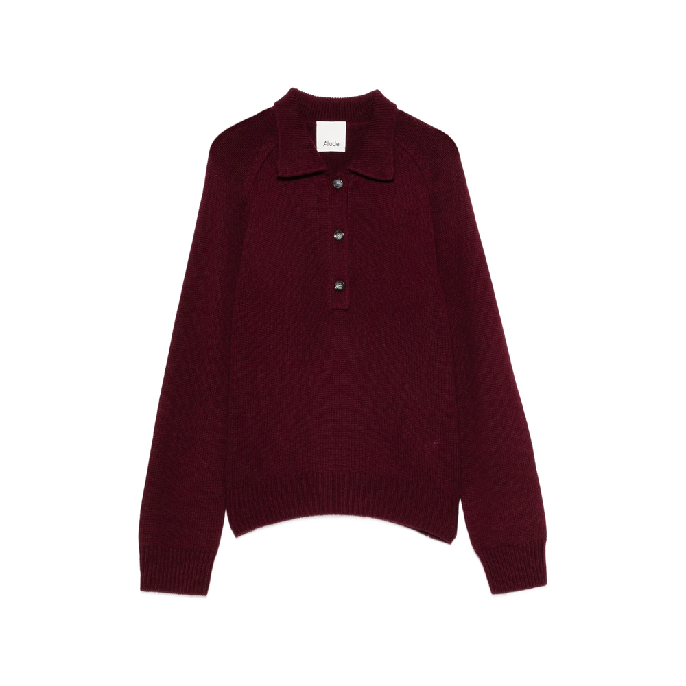 Button-Up Polo-Collar Sweater