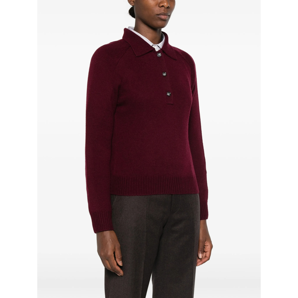 Button-Up Polo-Collar Sweater