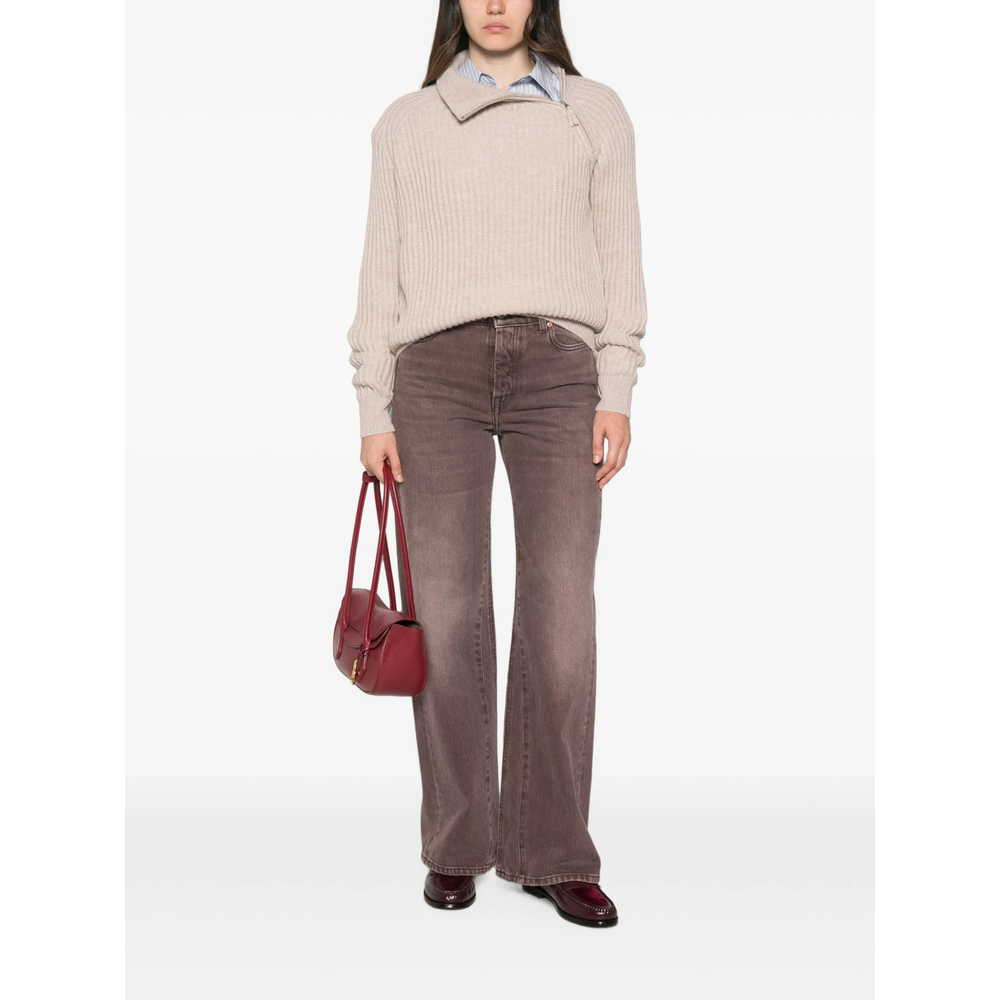 Ribbed Zip-Neck Sweater