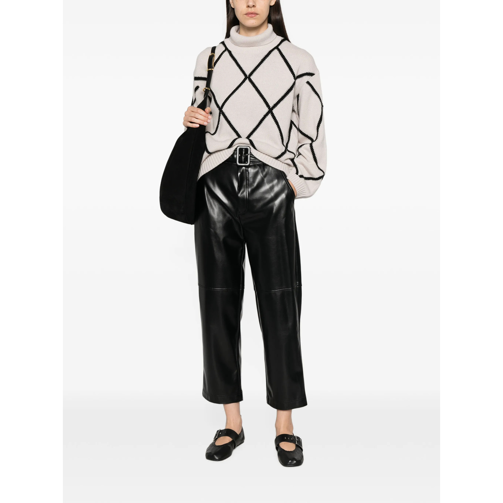 Argyle-Pattern Roll-Neck Sweater