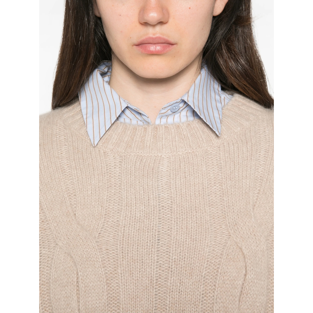 Cable-Knit Drop-Shoulder Sweater