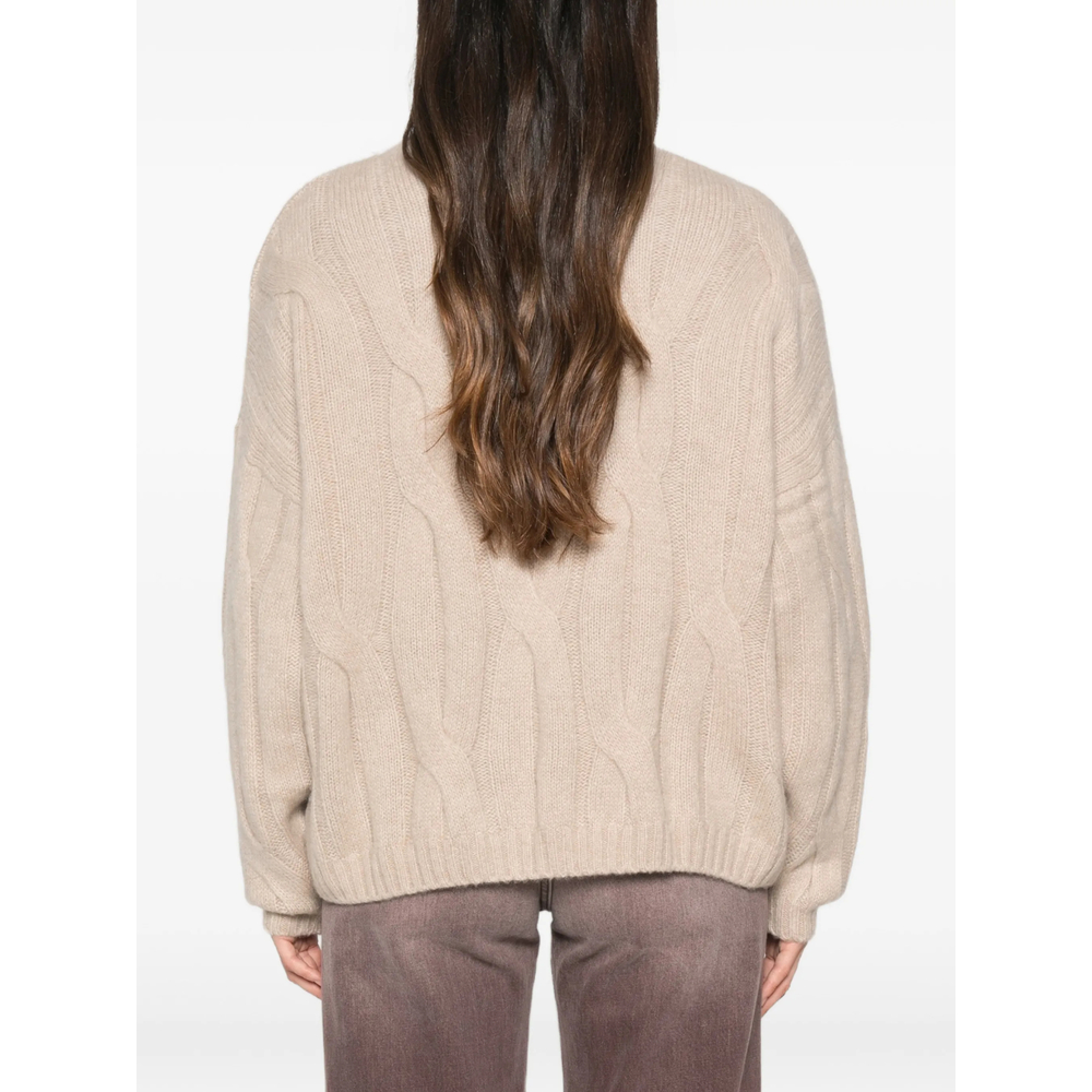 Cable-Knit Drop-Shoulder Sweater