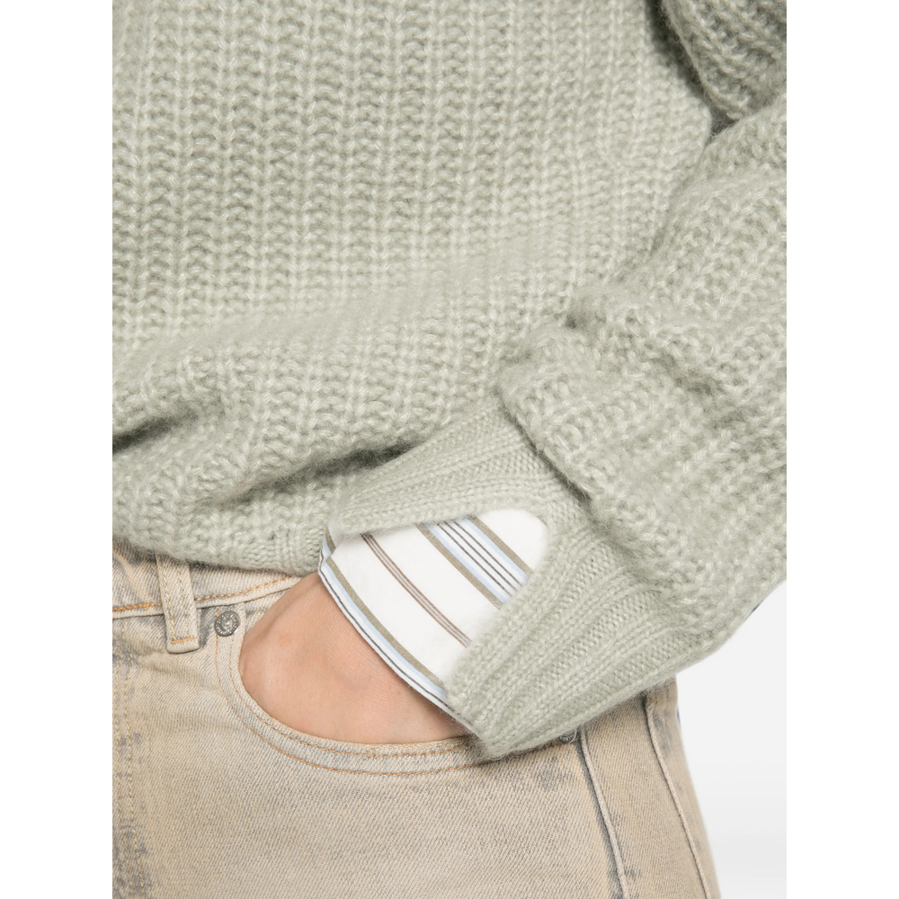 Ribbed-Knit Crew-Neck Sweater