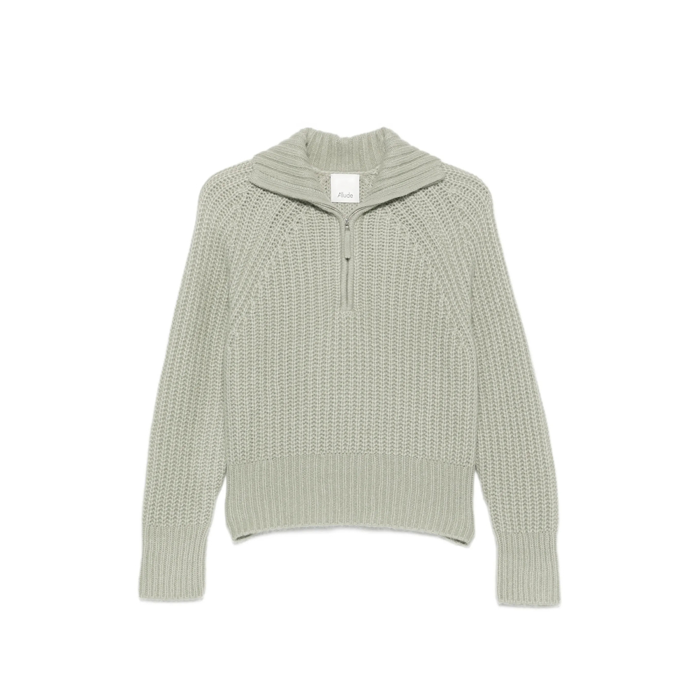 Ribbed-Knit Zip-Up Sweater
