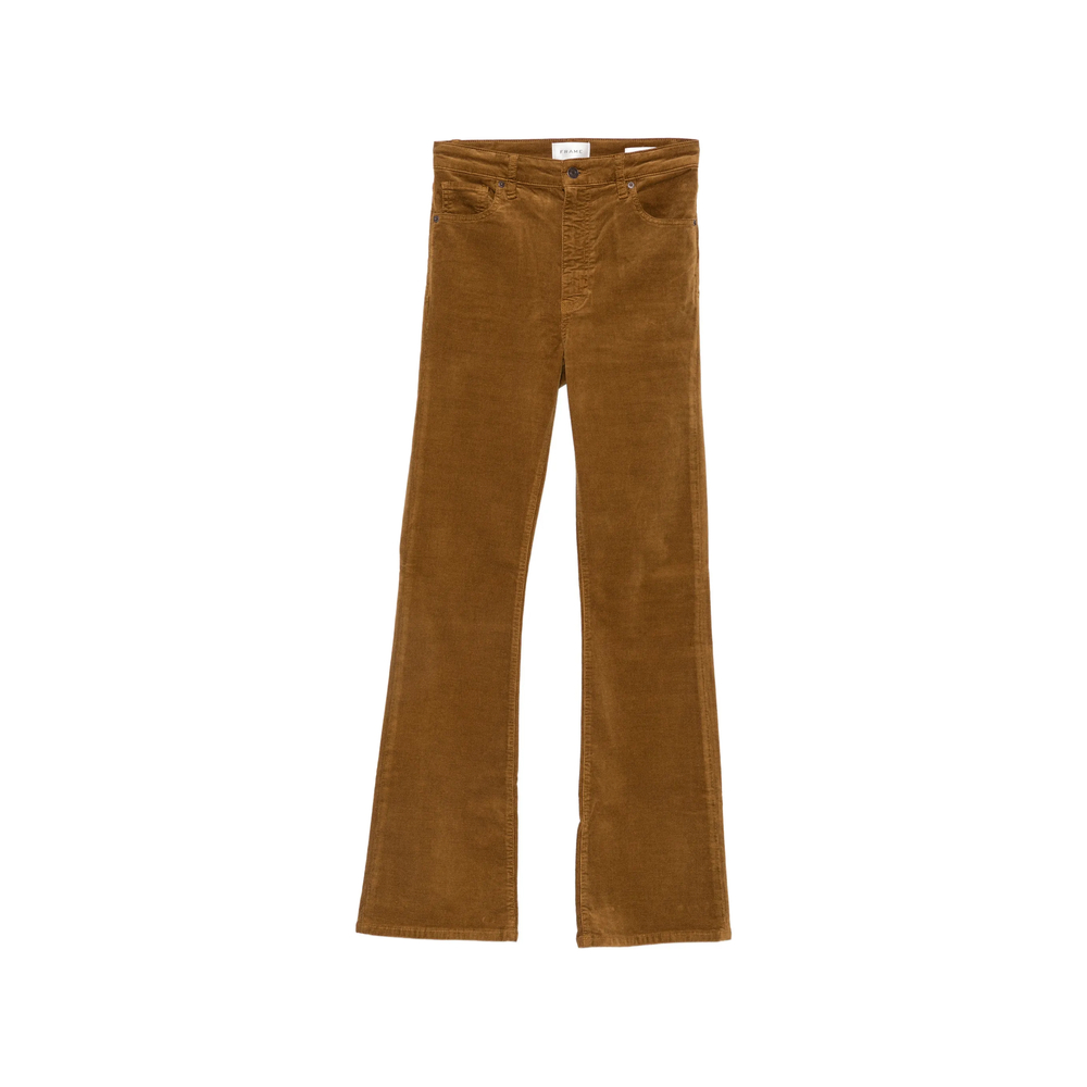 Frame Corduroy Flared Trousers In Brown