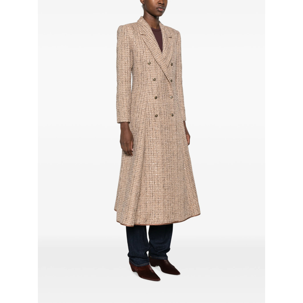 Peak-Lapel Double-Breasted Coat