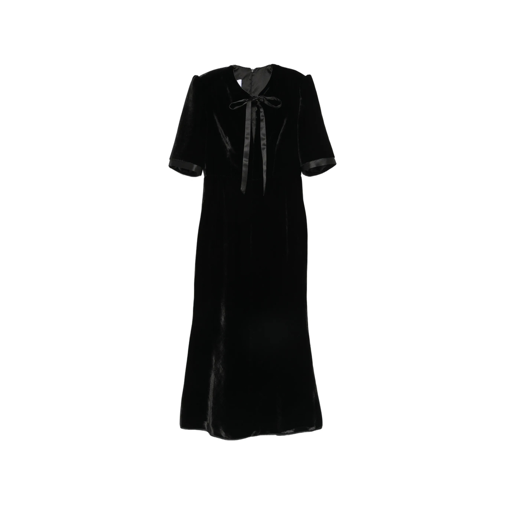 De Santis By Martin Alvarez Bow-detail Velvet Midi Dress