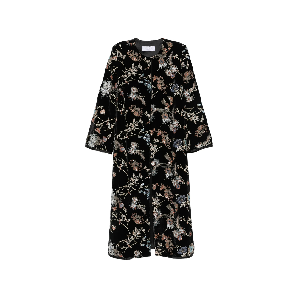 De Santis By Martin Alvarez Floral-embroidered Sequin-embellished Coat