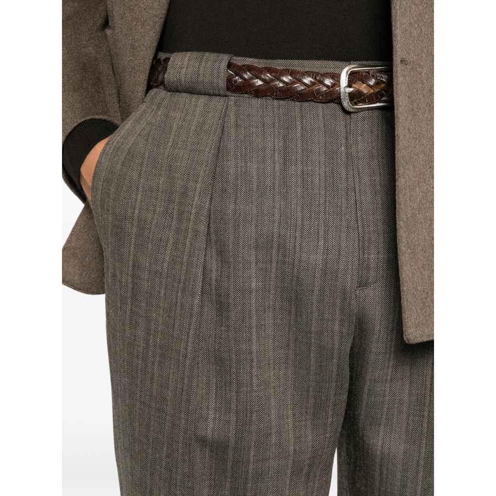 Herringbone-Pattern Trousers