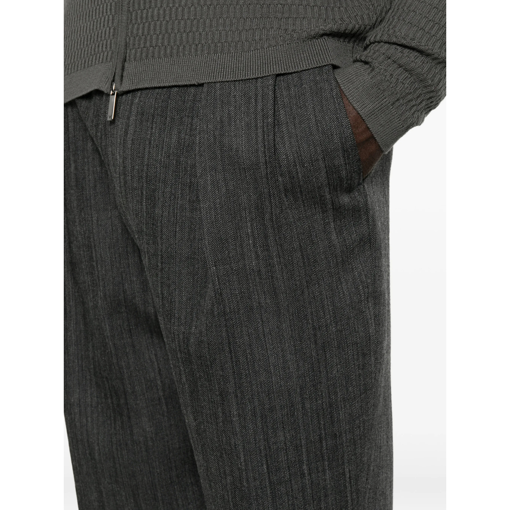 Herringbone Pleated Trousers