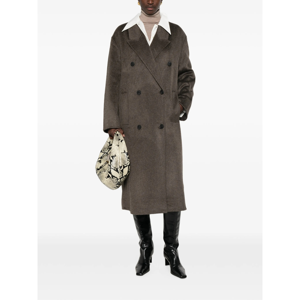 Double-Breasted Peak-Lapel Coat