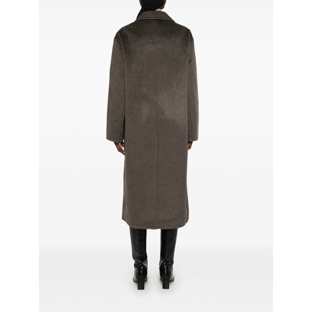 Double-Breasted Peak-Lapel Coat