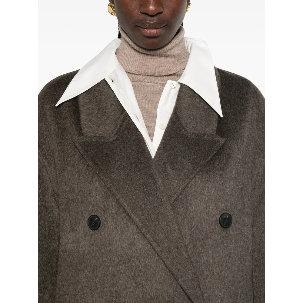 Double-Breasted Peak-Lapel Coat