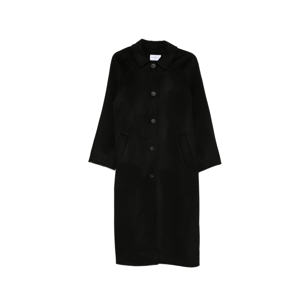 Raglan-Sleeve Button- Down Coat